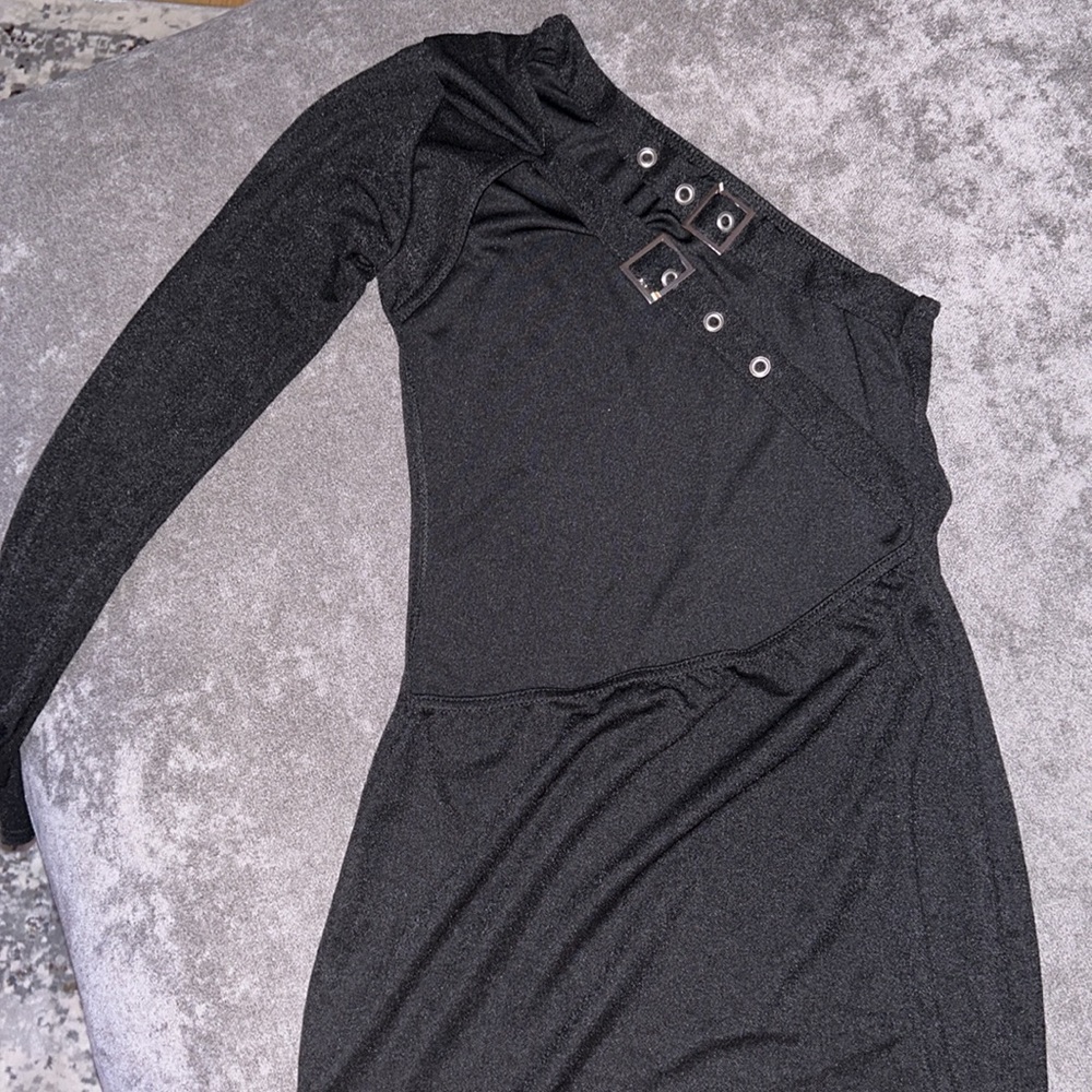 Little Black Dress - Backless, One Shoulder/Sleeve